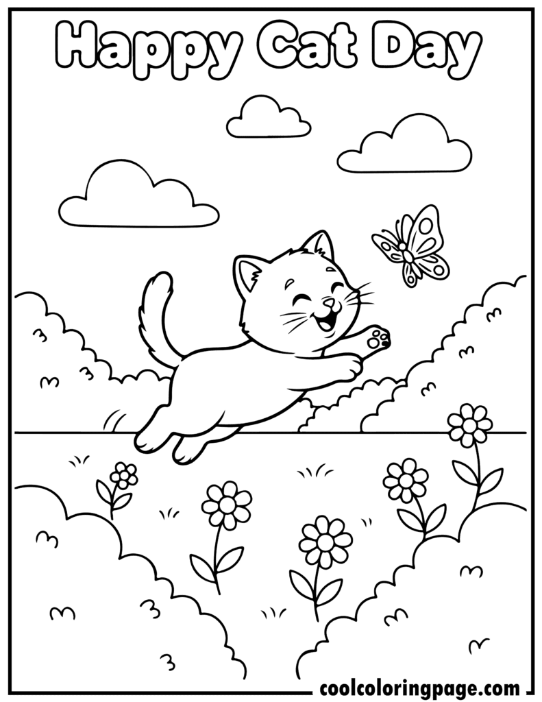 Outlined Happy Cat Raising His Hands. Vector Illustration Coloring Page.  Royalty Free SVG, Cliparts, Vectors, and Stock Illustration. Image 41719821., image size:791x1024